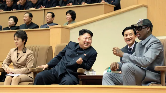 Kim Čong-un s Dennisem Rodmanem