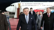 Slovenský premiér Robert Fico na návštěvě Moskvy 8. 5. 2025