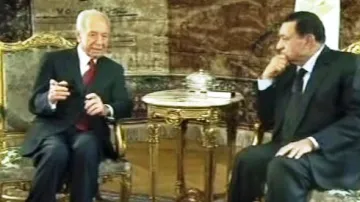 Šimon Peres a Husní Mubarak
