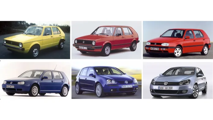 Předchozích šest generací modelu VW Golf