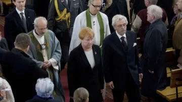 Finská prezidentka na smuteční bohoslužbě
