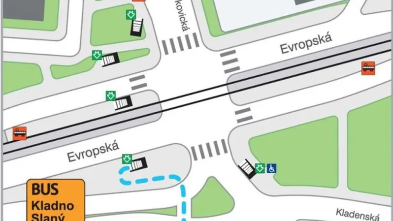 Přemístění autobusových zastávek v terminálu Nádraží Veleslavín