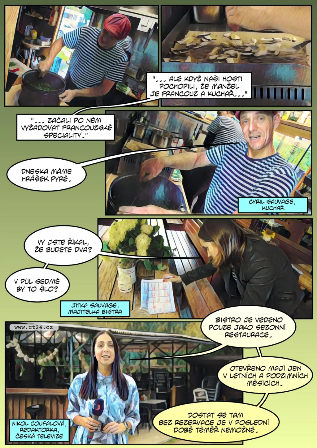 Francouzské speciality v kempu u rybníka