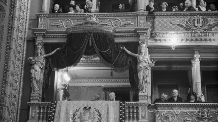 Tomáš Garrigue Masaryk na představení Libuše v roce 1931