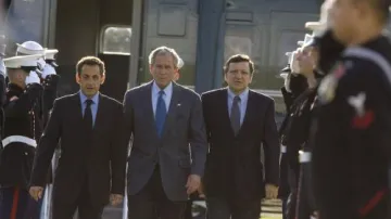 Sarkozy, Bush a Barroso