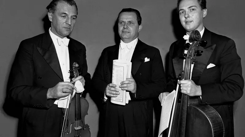České trio v roce 1960: zleva Alexandr Plocek, Josef Páleníček a Saša Večtomov