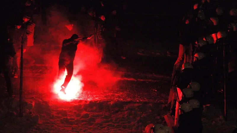 Potyčky polských horníků s policií