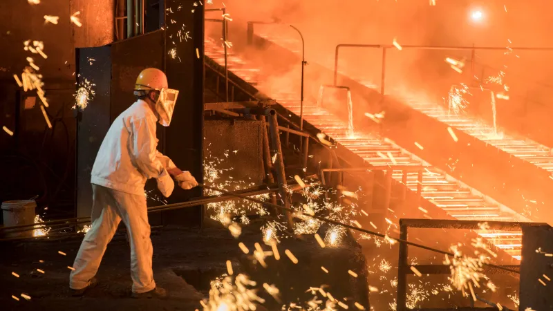 Výroba oceli v čínské provincii Šan-tung