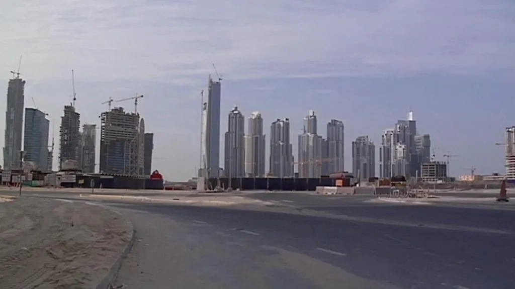 Stavební práce na Palmovém ostrově v Dubaji
