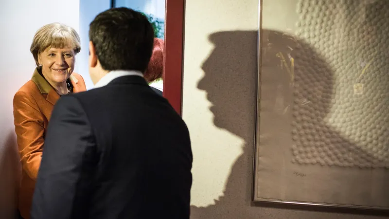 Angela Merkelová s řeckým premiérem Alexisem Tsiprasem