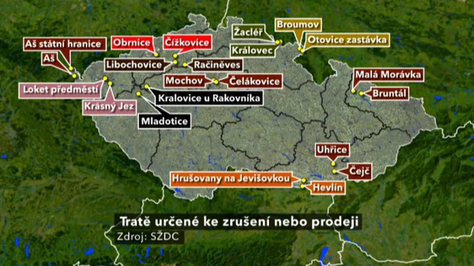 Tratě určené ke zrušení