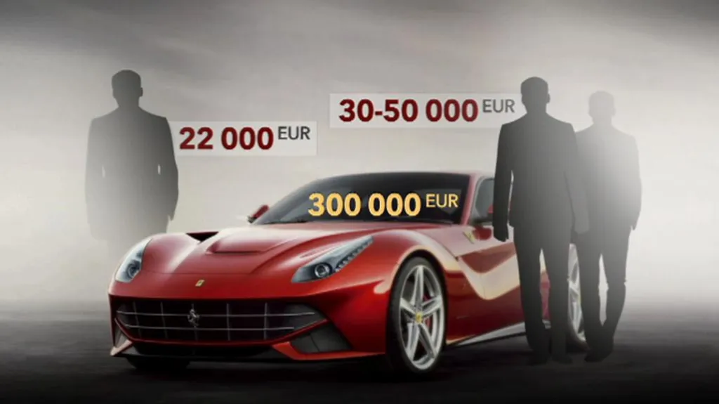 Jaký roční příjem přiznávají majitelé ferrari