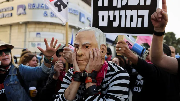 Demonstrace odpůrců Benjamina Netanjahua