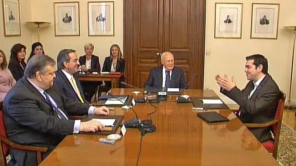 Evangelos Venizelos, Antonis Samaras, Karolos Papulias a Alexis Tsipras
