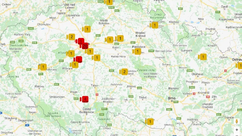 On-line hnízda v ČR