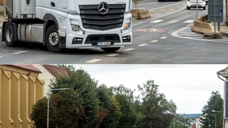 Lubenec krátce před a po zprovoznění obchvatu