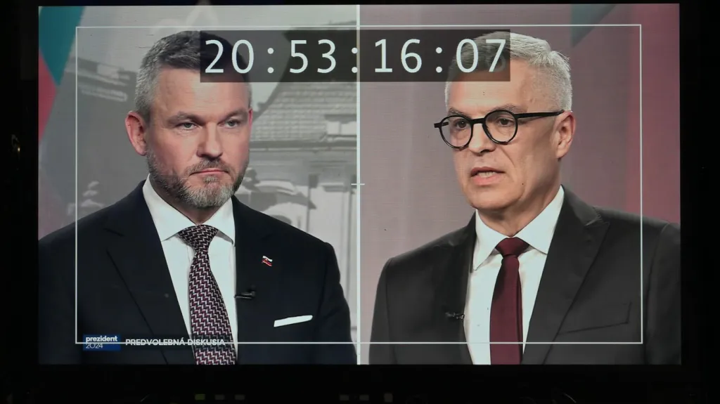 Peter Pellegrini a Ivan Korčok v předvolební debatě