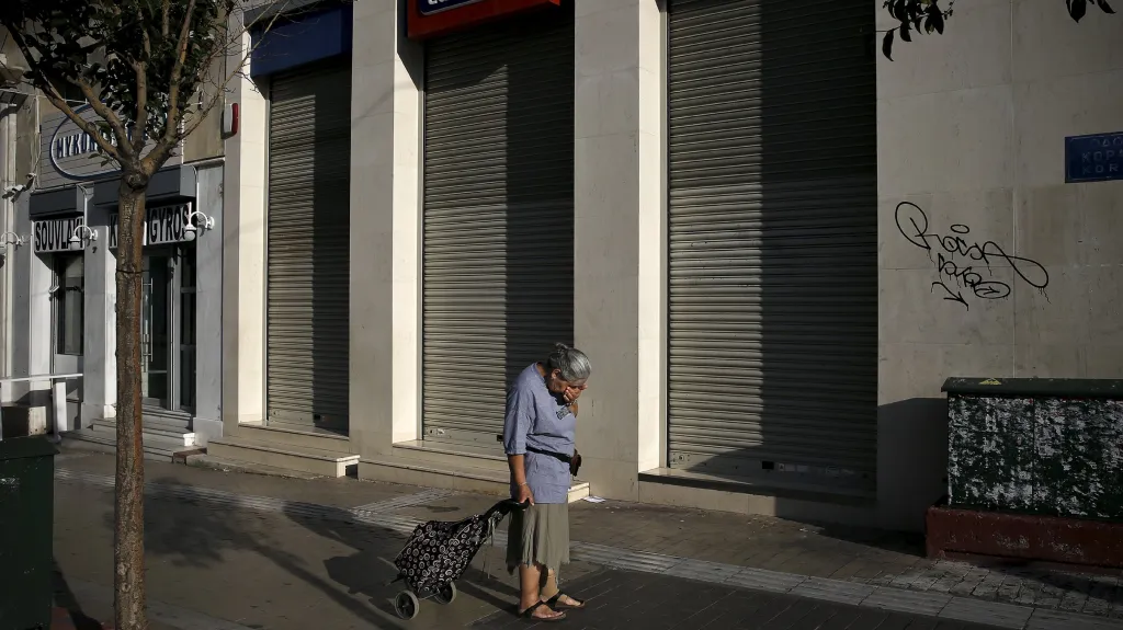 Zavřené banky v Aténách
