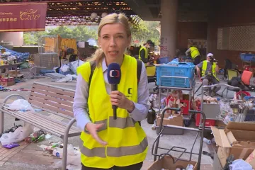 Jako po válce. Štáb ČT natáčel na hongkongské univerzitě zničené boji mezi demonstranty a policií
