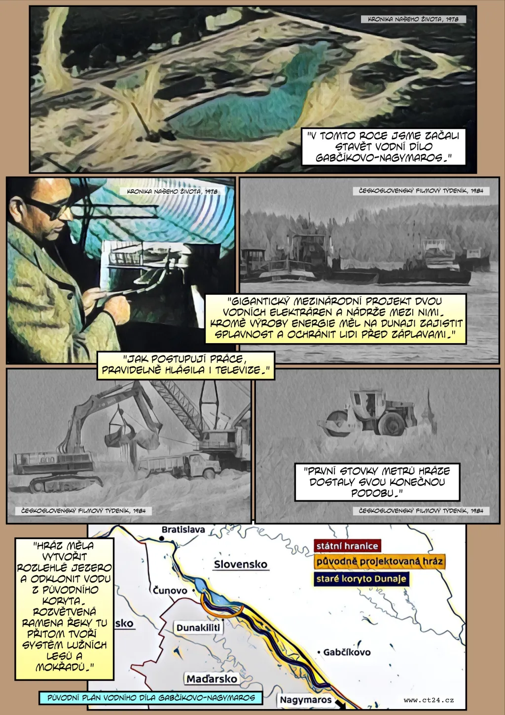 Komiks: 30 let od pozastavení prací na projektu Gabčíkovo–Nagymaros