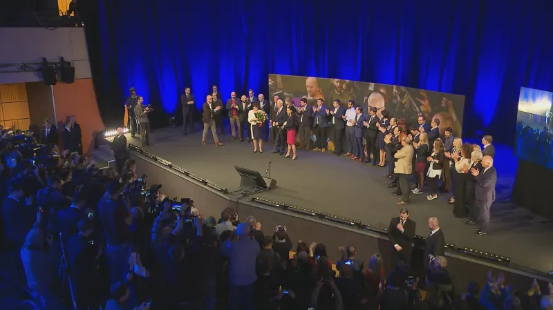 Příznivci Jiřího Drahoše v Kongresovém paláci