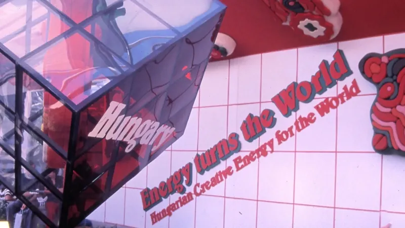 Rubikova kostka na maďarském pavilonu