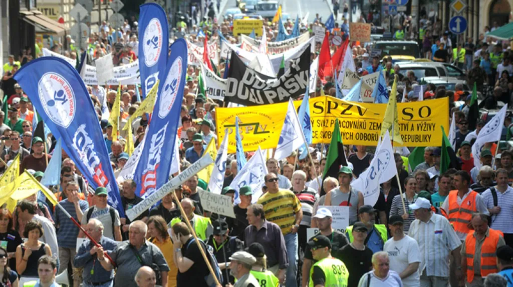 Demonstrace na podporu stávky