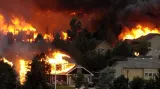 Hořící domy ve městě Colorado Springs
