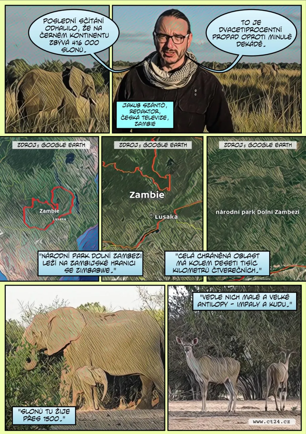 Komiks: Záchrana afrických slonů