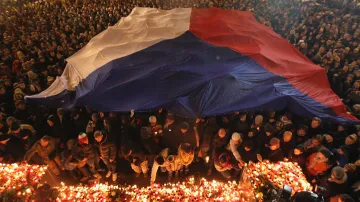 Vzpomínka na Václava Havla - Václavské náměstí, 21. prosince 2011