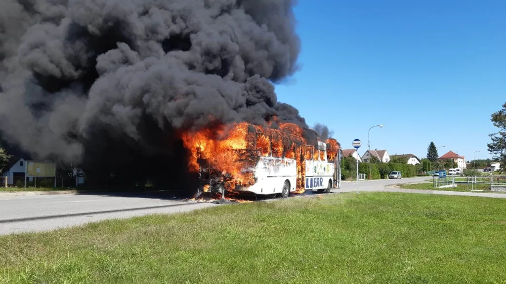 Požár autobusu