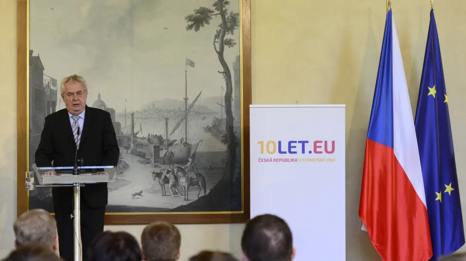 Miloš Zeman na konferenci k 10 letům v EU