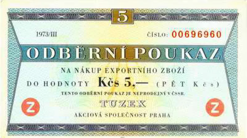 Odběrní poukaz PZO Tuzex