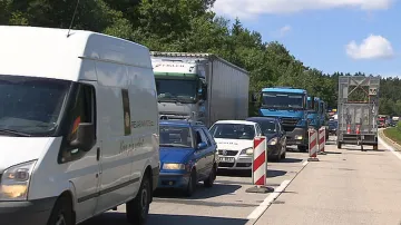 Kolona v místě uzavírky