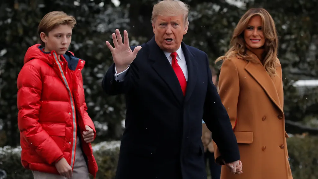 Prezident Donald Trump s manželkou Melanií a synem Barronem