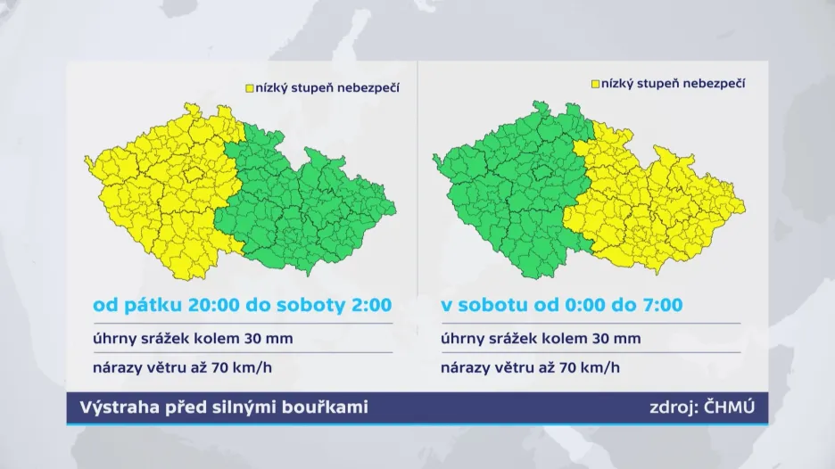 Výstraha před silnými bouřkami