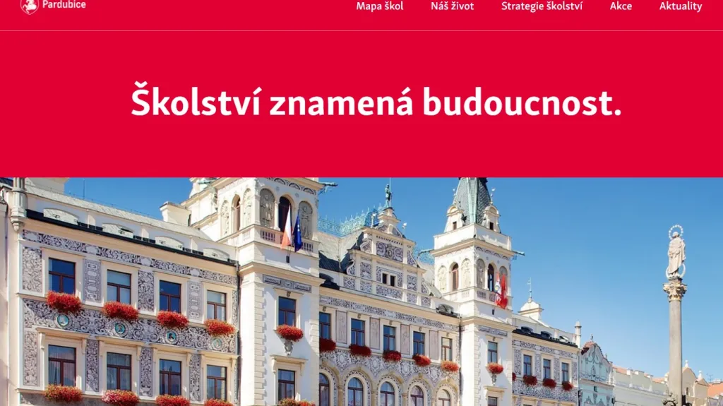 Webové stránky o pardubických školách