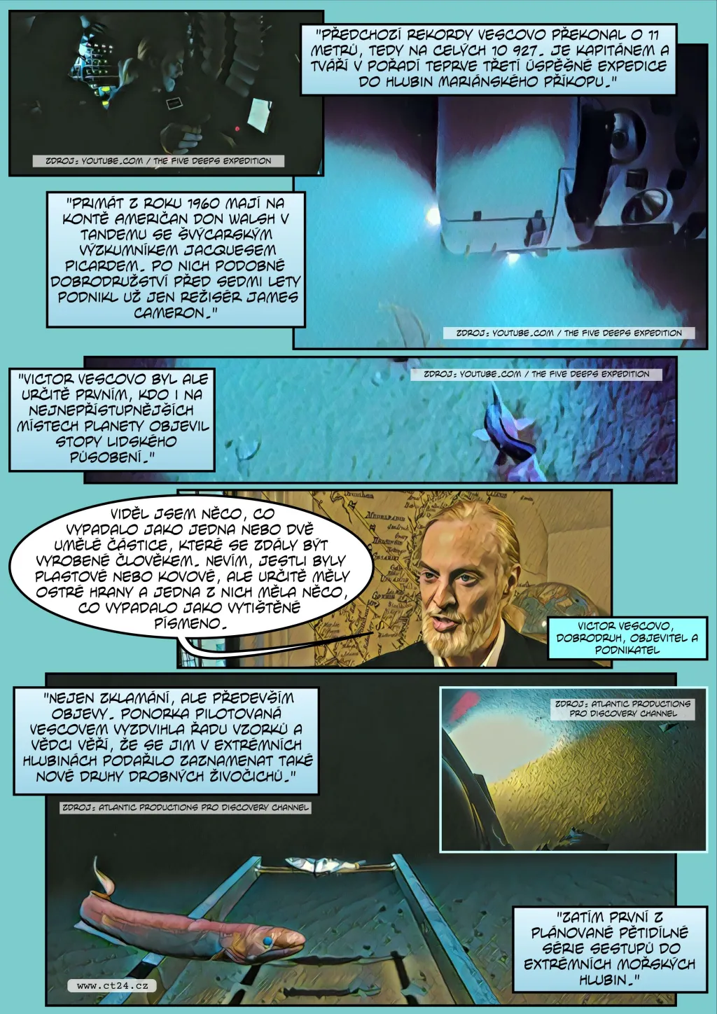 Komiks: Plasty jsou zamořená i nejhlubší místa oceánu