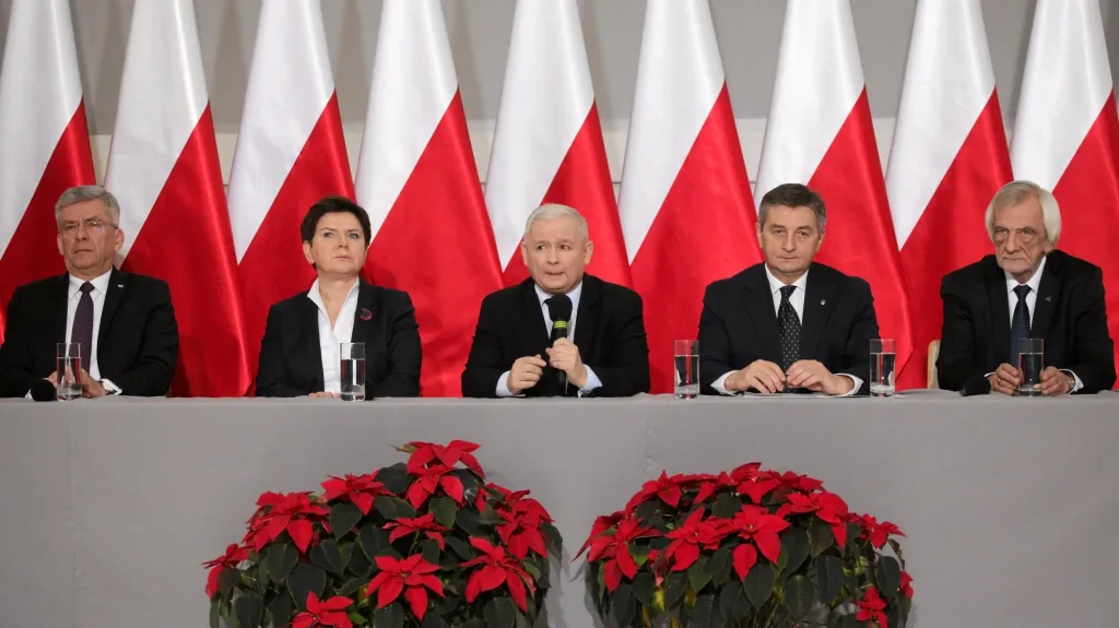 Přední činitelé polské vládní strany Právo a spravedlnost (PiS)