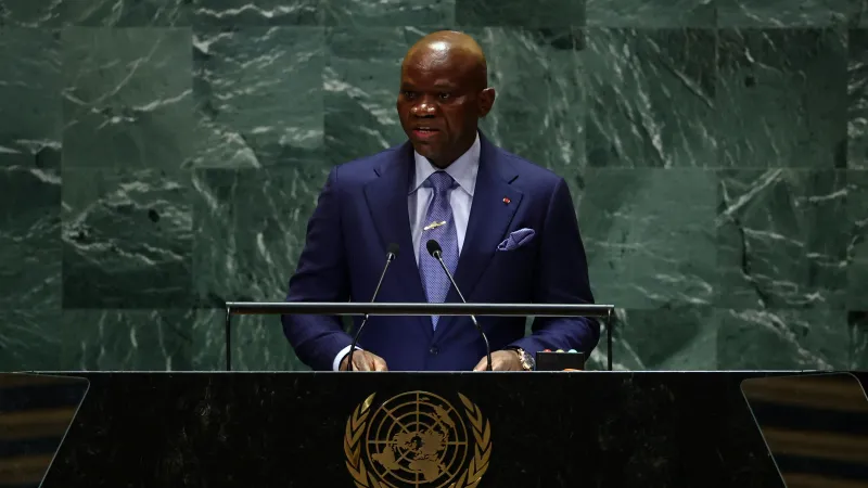 Vojenský vůdce Gabonu Brice Oligui Nguema v OSN v září 2024