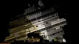 Vrak lodi Costa Concordia těsně před vyzvednutím