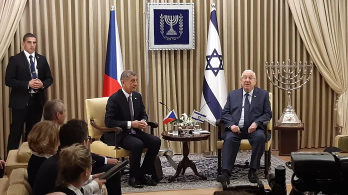 Andrej Babiš s izraelským prezidentem Reuvenem Rivlinem