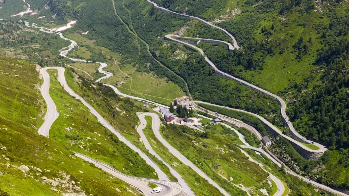 Furka Pass ve Švýcarsku