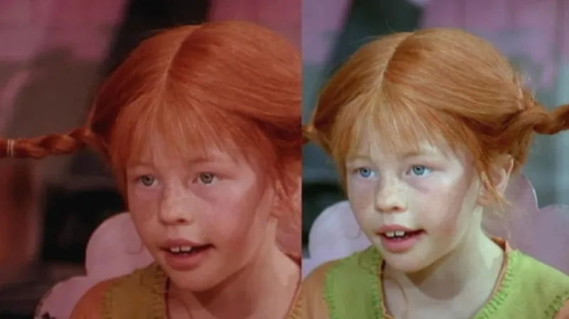 Původní a upravená verze Pipi Dlouhé punčochy