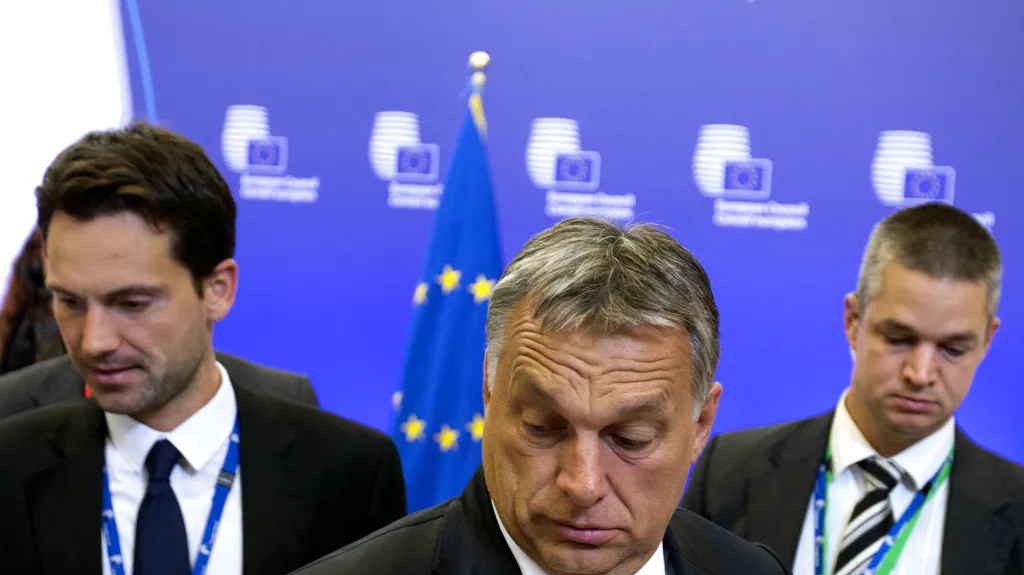Maďarský premiér Viktor Orbán po summitu EU