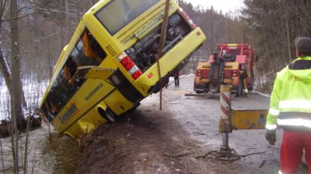 Havarovaný autobus