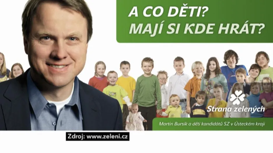Billboard Strany zelených s textem kapely Katapult