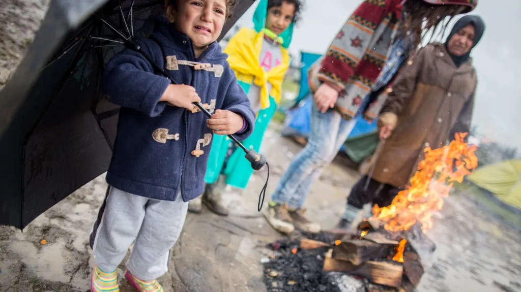 Uprchlíci na řecko-makedonské hranici