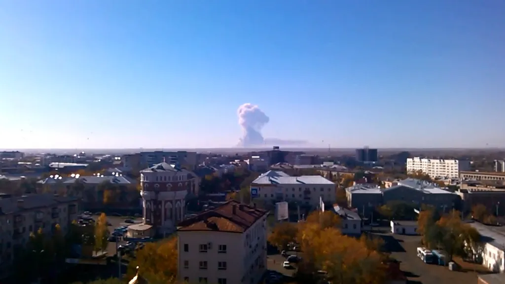 Výbuch munice v ruském Orenburgu