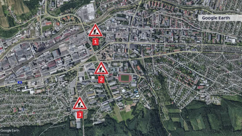 Uzavírky ve Zlíně